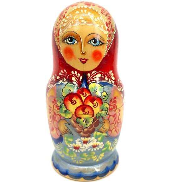 Vintage Russian Matrioska Nesting Dolls 5 Doll Set - Picture 1 of 7